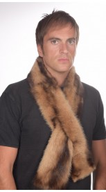 Polecat fur scarf - long cream
